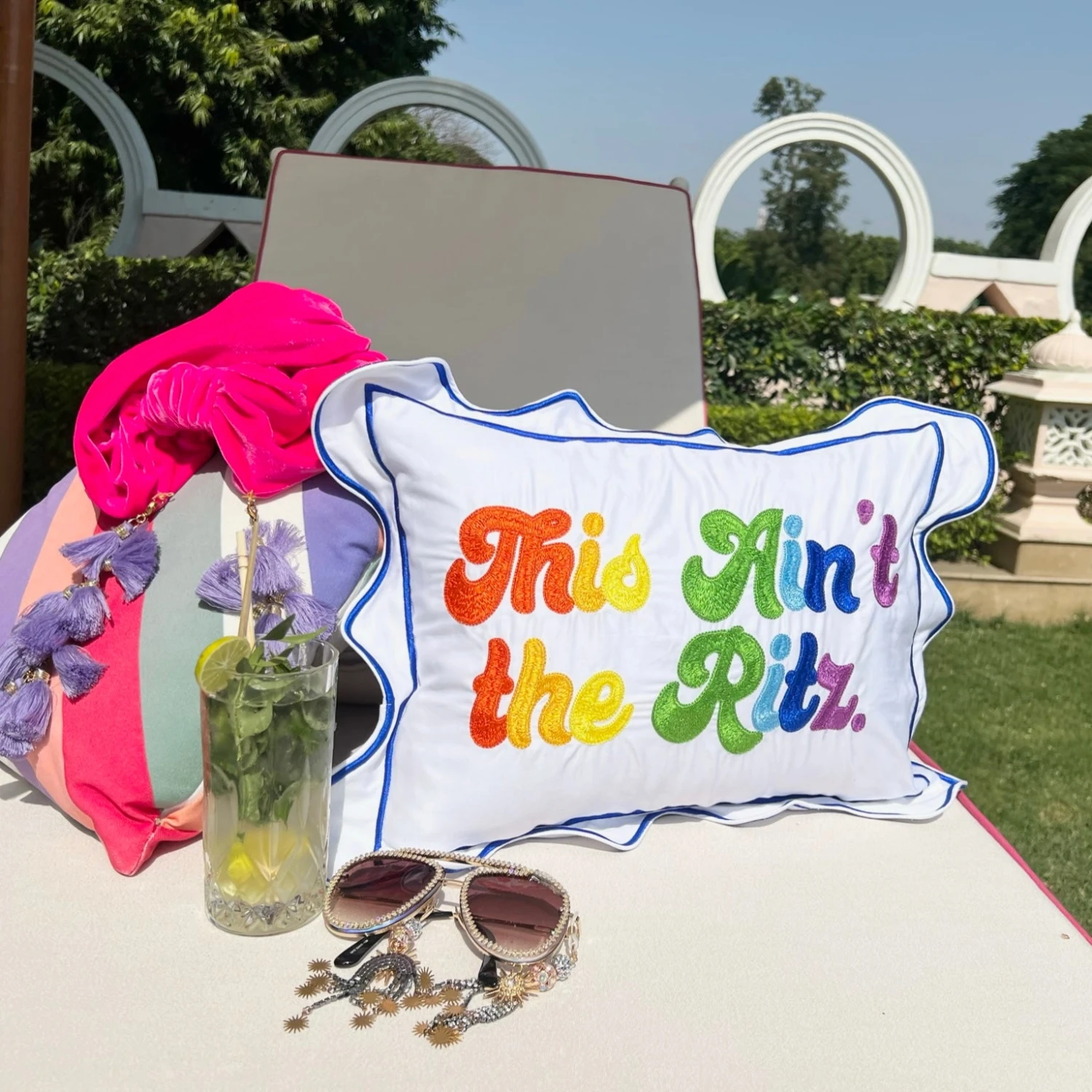 This Ain’t The Ritz Pillow Cover - Rainbow 2 This Ain’t The Ritz Pillow Cover - Rainbow - Image 2