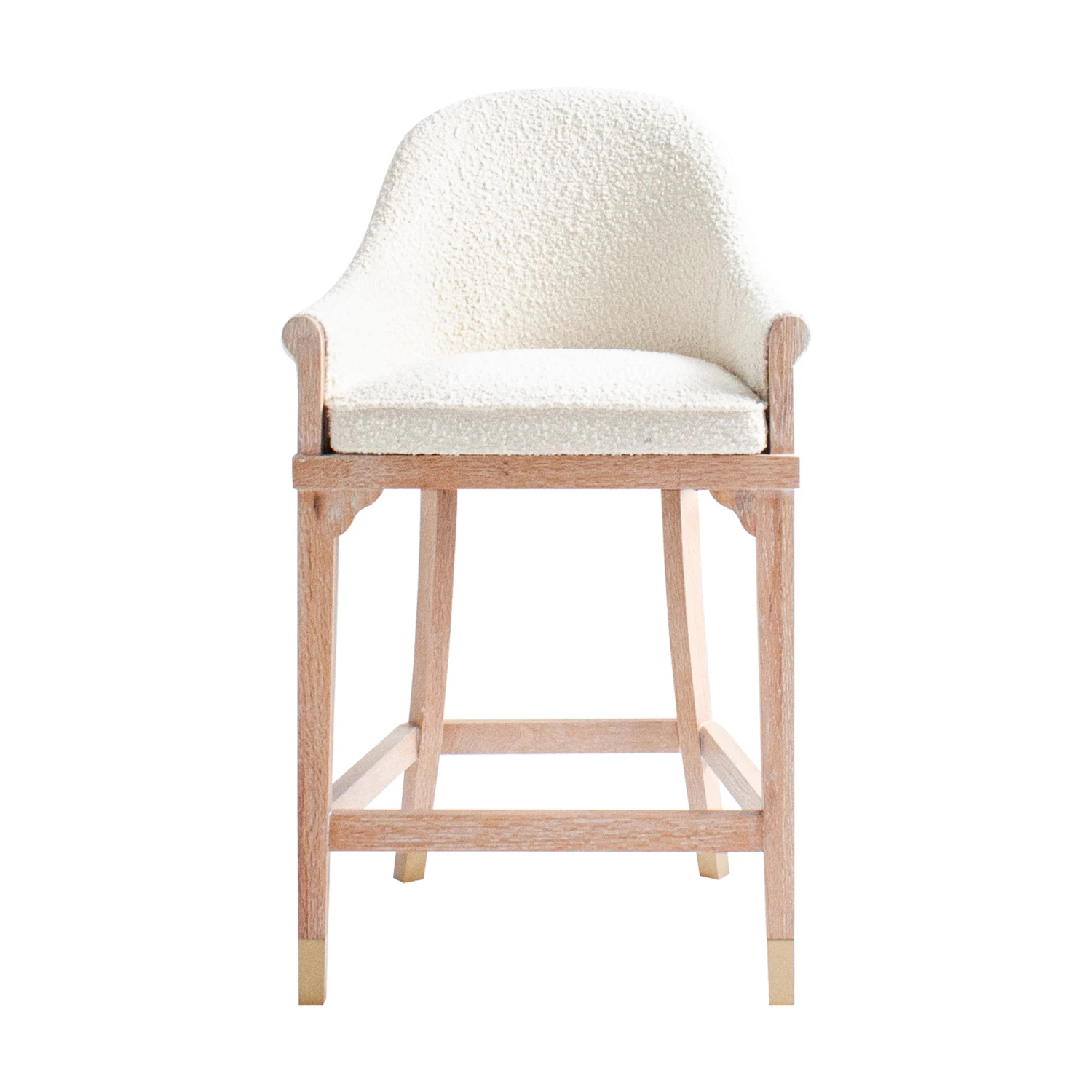 Adele Counter Stool In Ivory Boucle 3 Adele Counter Stool In Ivory Boucle - Image 3