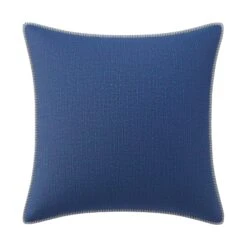 Custom Pillow - Arielle Cobalt Woven -Furniture Shop ArielleCobaltWovenwithRalphNavyPinstripePiping.01
