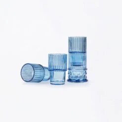 Athena Stackable Glasses - Blue -Furniture Shop Athena Stackable Glasses Blue.02