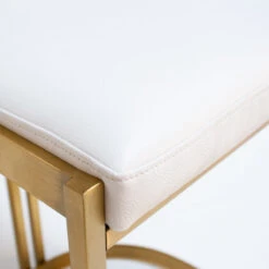 Ballantine Counter Stool In White Leather Brass -Furniture Shop BallantineCounterStoolInWhiteLeatherBrass.04