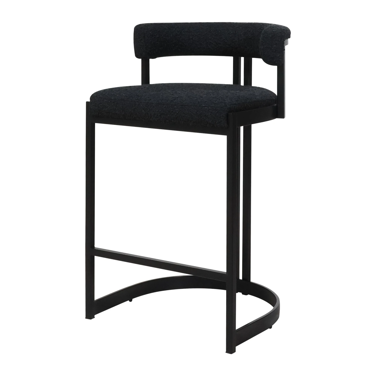Ballantine Counter Stool In Matte Black Black Boucle 1 Ballantine Counter Stool In Matte Black Black Boucle