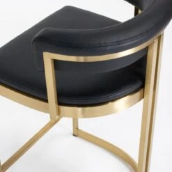 Ballantine Counter Stool In Black Leather Brass -Furniture Shop Ballantine 20Counter 20Stool 20in 20Black 20Leather 20Brass.05