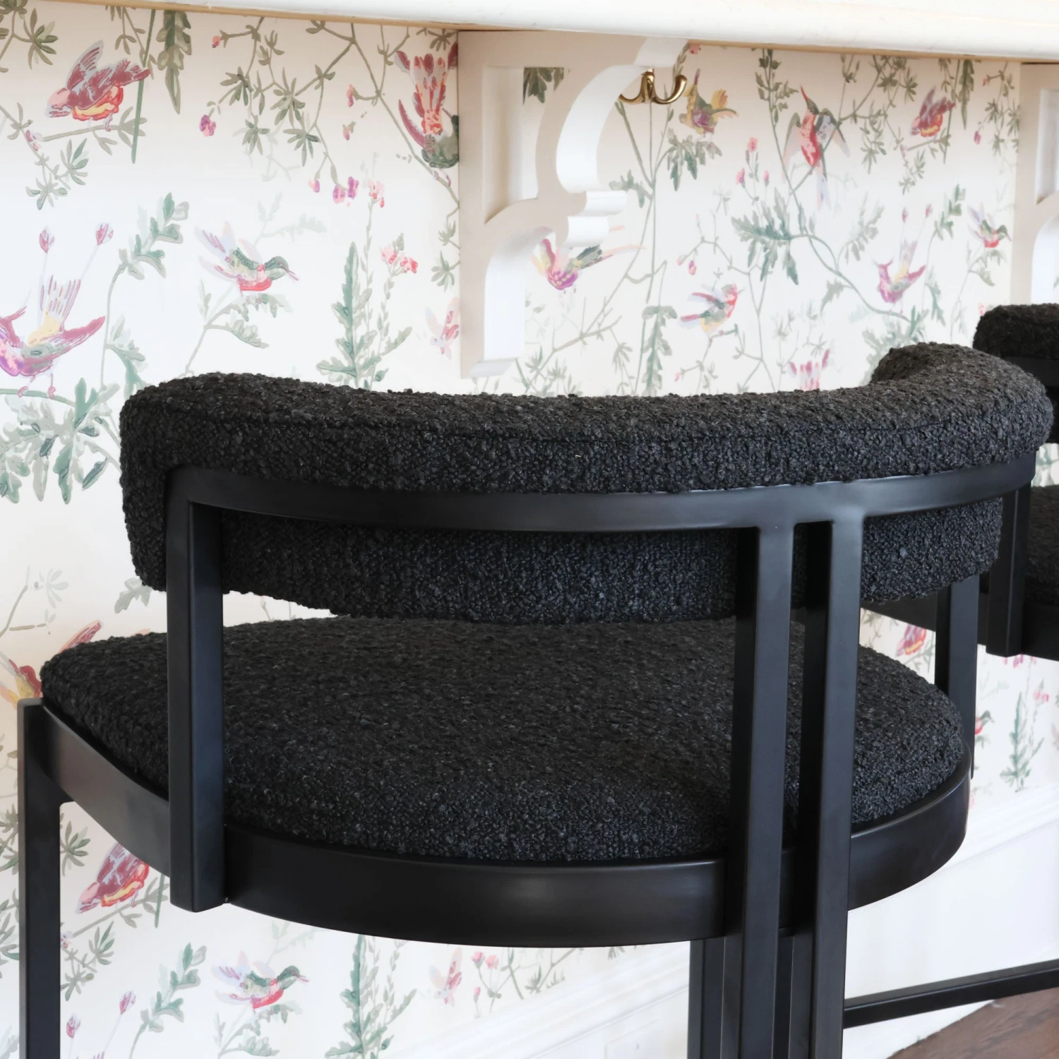 Ballantine Counter Stool In Matte Black Black Boucle 4 Ballantine Counter Stool In Matte Black Black Boucle - Image 4