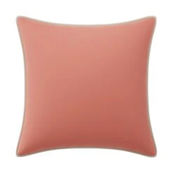 Custom Pillow - Betsy Coral Velvet -Furniture Shop BetsyCoralVelvetwithDaliIvoryVelvetPiping.01