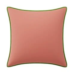 Custom Pillow - Betsy Coral Velvet -Furniture Shop BetsyCoralVelvetwithPaigeGreenVelvetPiping.01