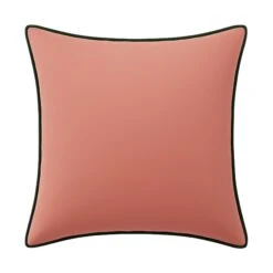 Custom Pillow - Betsy Coral Velvet -Furniture Shop BetsyCoralVelvetwithStacyEmeraldVelvetPiping.01