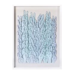 Blue Ombre Peace Hands