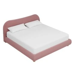 Bonnie King Bed In Mauve Velvet 7 Bonnie King Bed In Mauve Velvet -Furniture Shop BonnieKingBedinMauveVelvet.03