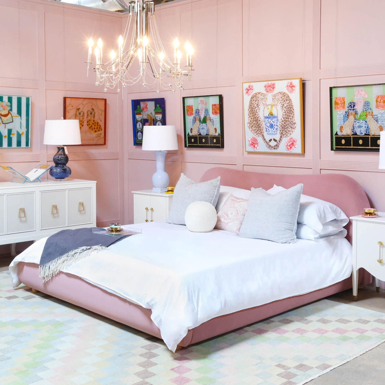 Bonnie King Bed In Mauve Velvet 2 Bonnie King Bed In Mauve Velvet - Image 2