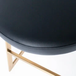 Bourbon Counter Stool In Black Leather Brass -Furniture Shop BourbonCounterStoolInBlackLeatherBrass.03
