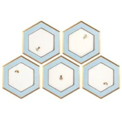 Bumble Bee Hexagon Art - Set Of 5