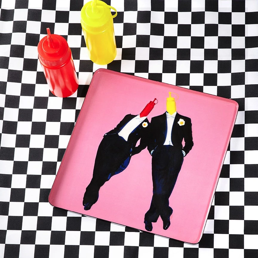 Ketchup & Mustard Square Tray 2 Ketchup & Mustard Square Tray - Image 2