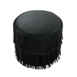 Chaser Ottoman In Black Leather -Furniture Shop ChaserOttomaninBlackLeather.02