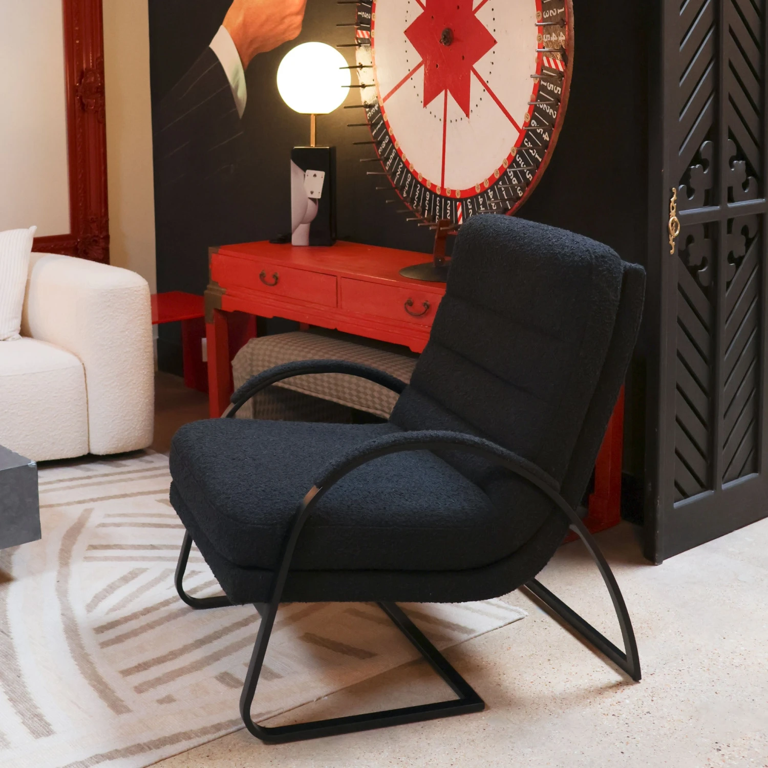 Claude Chair In Black Boucle 3 Claude Chair In Black Boucle - Image 3