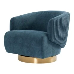 Come Next Monday Swivel Chair In Indigo
