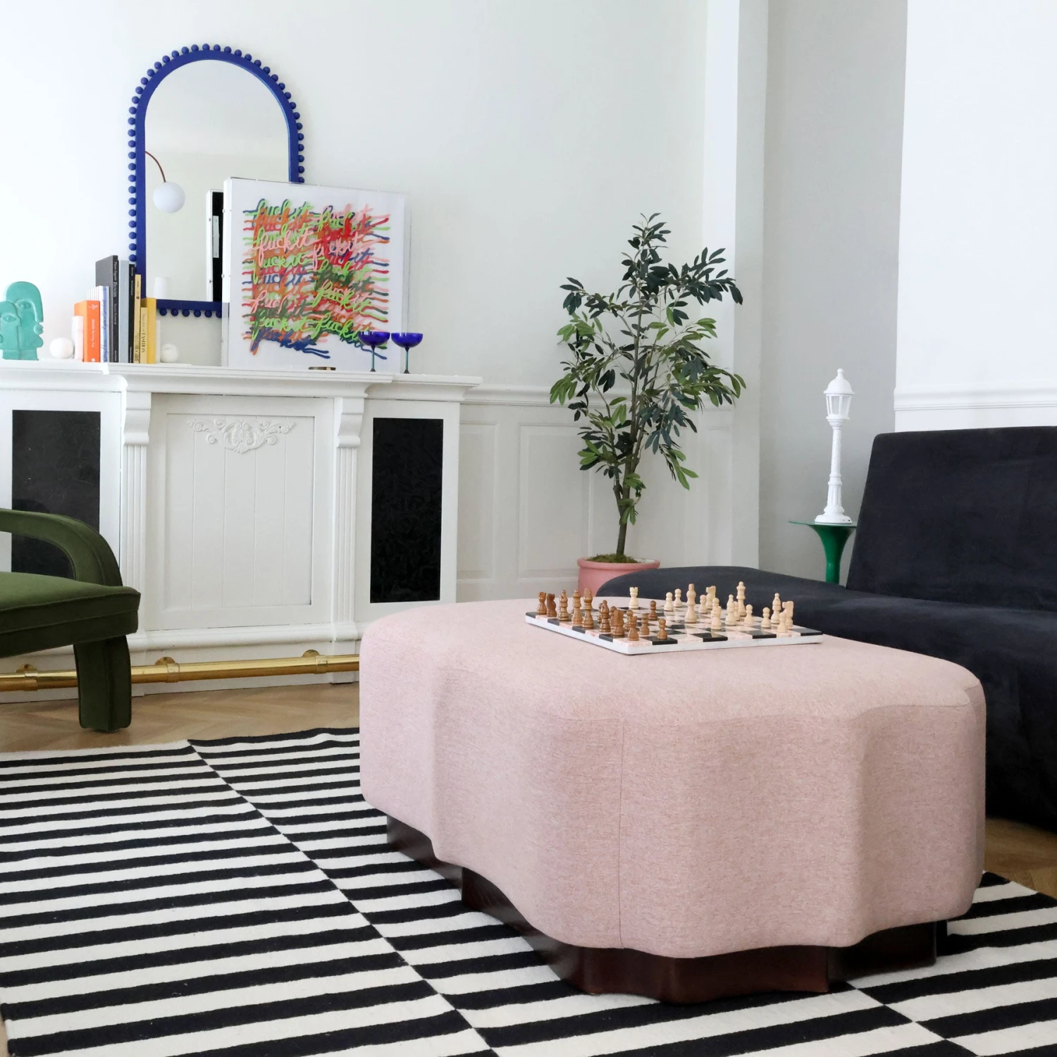 Cruz Ottoman In Mauve Tweed 2 Cruz Ottoman In Mauve Tweed - Image 2