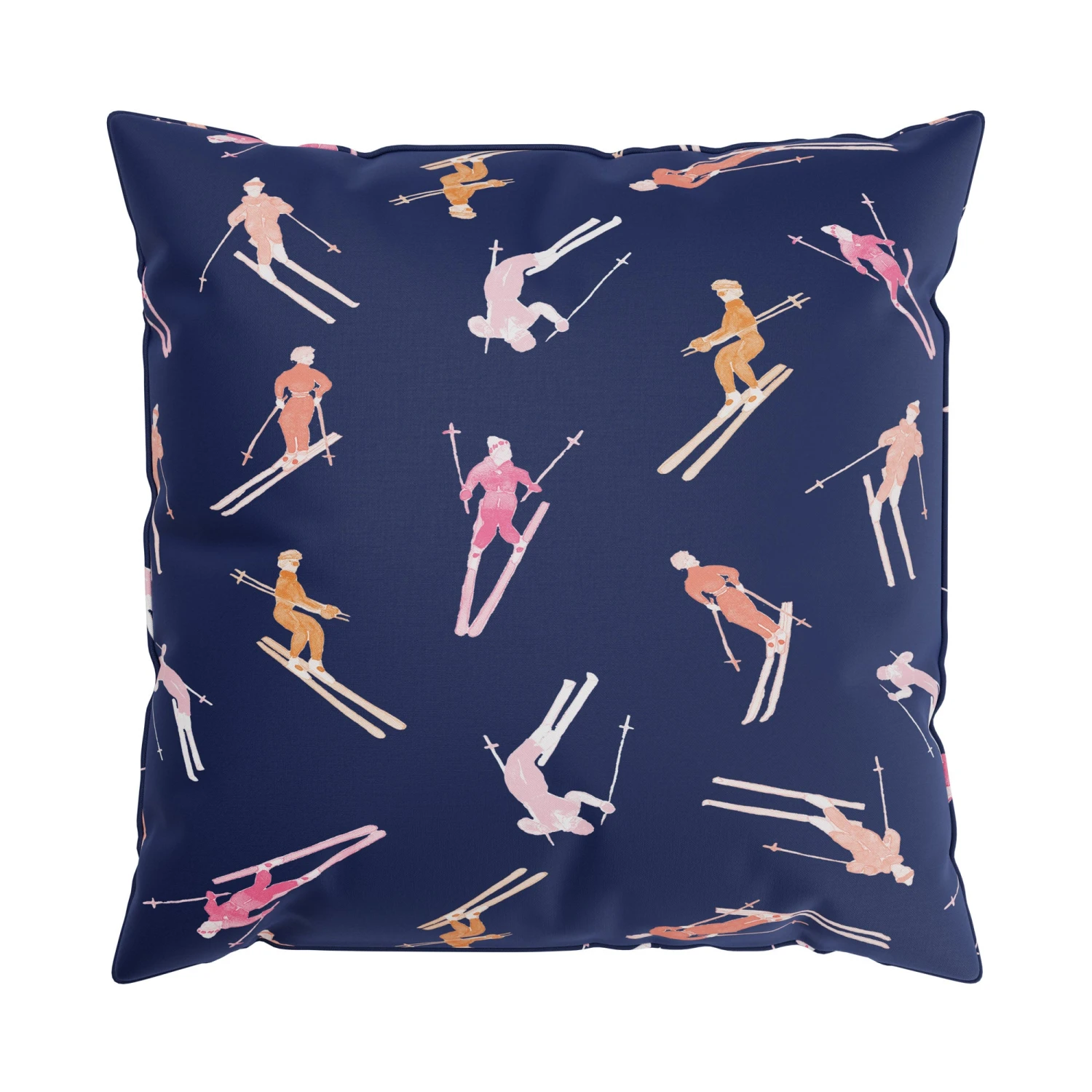 Custom Pillow - Bluebird Day Navy Pink 1 Custom Pillow - Bluebird Day Navy Pink