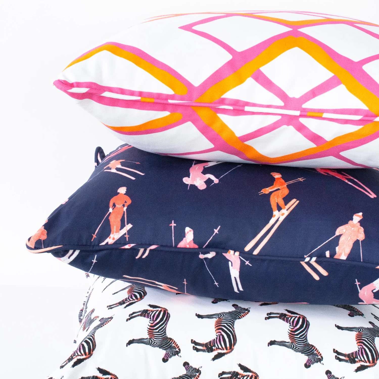 Custom Pillow - Bluebird Day Navy Pink 3 Custom Pillow - Bluebird Day Navy Pink - Image 3