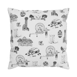 Custom Pillow - Dallas Toile Black