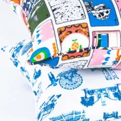 Custom Pillow - Dallas Toile Blue Pink -Furniture Shop CustomPillow DallasToileBlue.05 663ef506 40fd 4d42 90b5 34abd40874f4