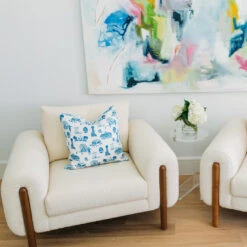 Custom Pillow - Dallas Toile Blue -Furniture Shop CustomPillow DallasToileBlue.07