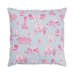 Custom Pillow - Dallas Toile Blue Pink