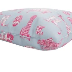 Custom Pillow - Dallas Toile Blue Pink -Furniture Shop CustomPillow DallasToileBluePink.03