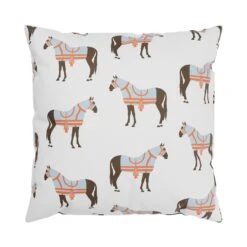Custom Pillow - Horse & Tassel Blue