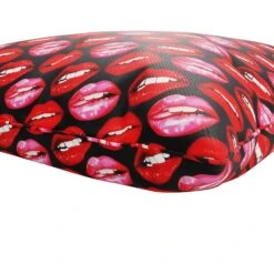 Custom Pillow - Lips Black -Furniture Shop CustomPillow LipsBlack.03