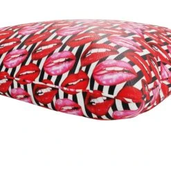 Custom Pillow - Lips Stripes 5 Custom Pillow - Lips Stripes -Furniture Shop CustomPillow LipsStripes.03