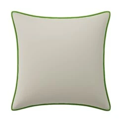 Custom Pillow - Dali Ivory Velvet -Furniture Shop DaliIvoryVelvetwithPaigeIvyGreenVelvetPiping.01
