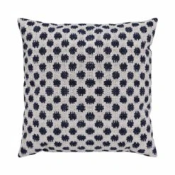 Dobby Navy Dot Linen Pillow