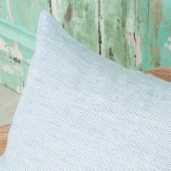 Dobby Sky Blue Linen Pillow -Furniture Shop DobbySkyBlueLinenPillow.05