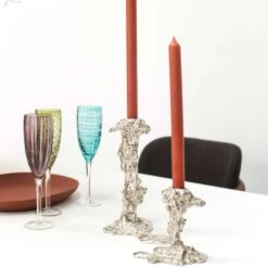 Drip Candle Holder In Silver - Small 5 Drip Candle Holder In Silver - Small -Furniture Shop Drip Candle Holder Small.03