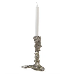 Drip Candle Holder In Silver - Large