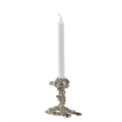 Drip Candle Holder In Silver - Small
