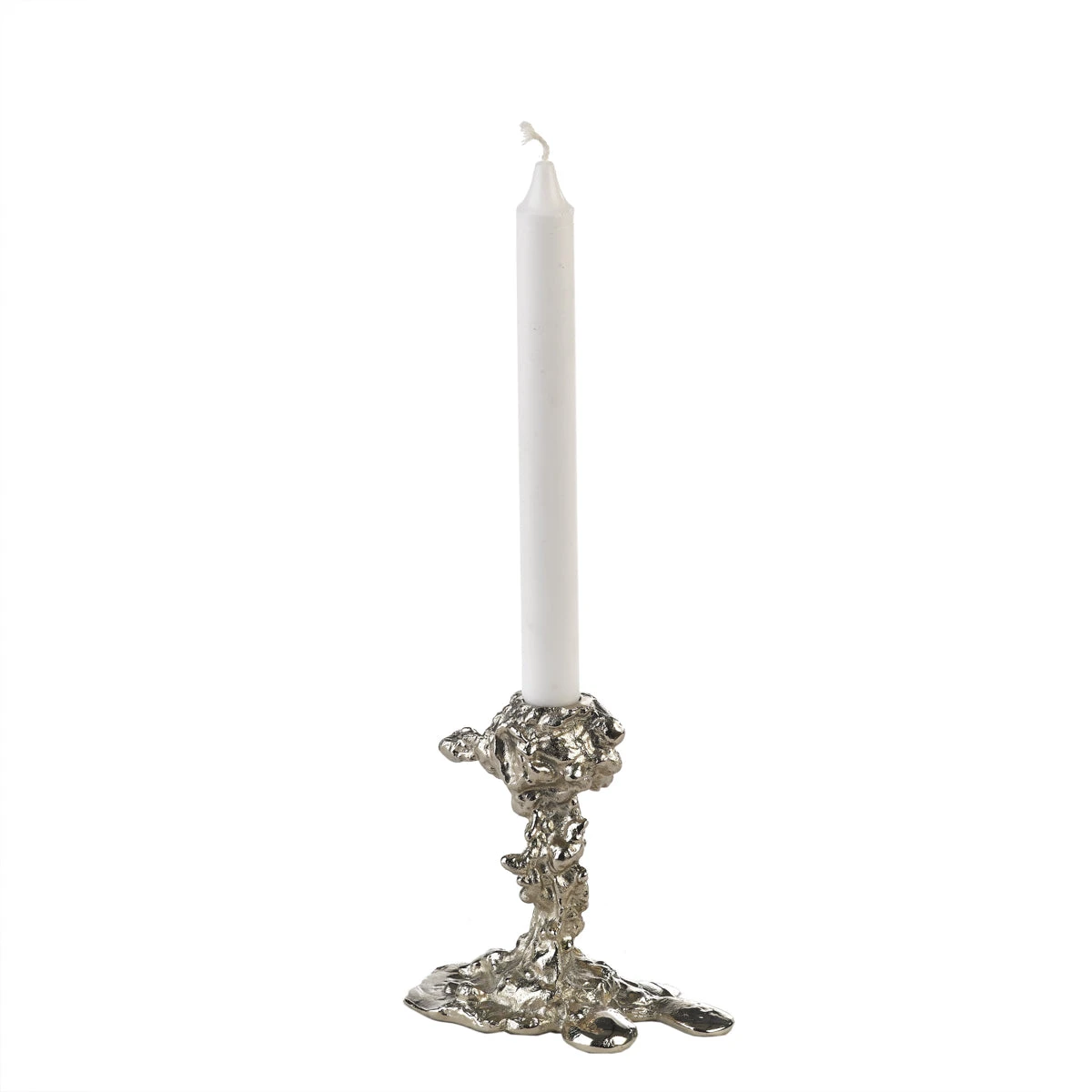 Drip Candle Holder In Silver - Small 1 Drip Candle Holder In Silver - Small