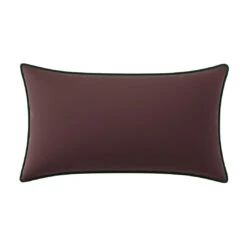 Custom Lumbar Pillow - Elie Plum Velvet 13 Custom Lumbar Pillow - Elie Plum Velvet -Furniture Shop EliePlumVelvetLumbarwithStacyEmeraldVelvetPiping.01