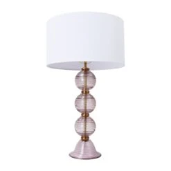 Essex Lamp In Purple - White Shade