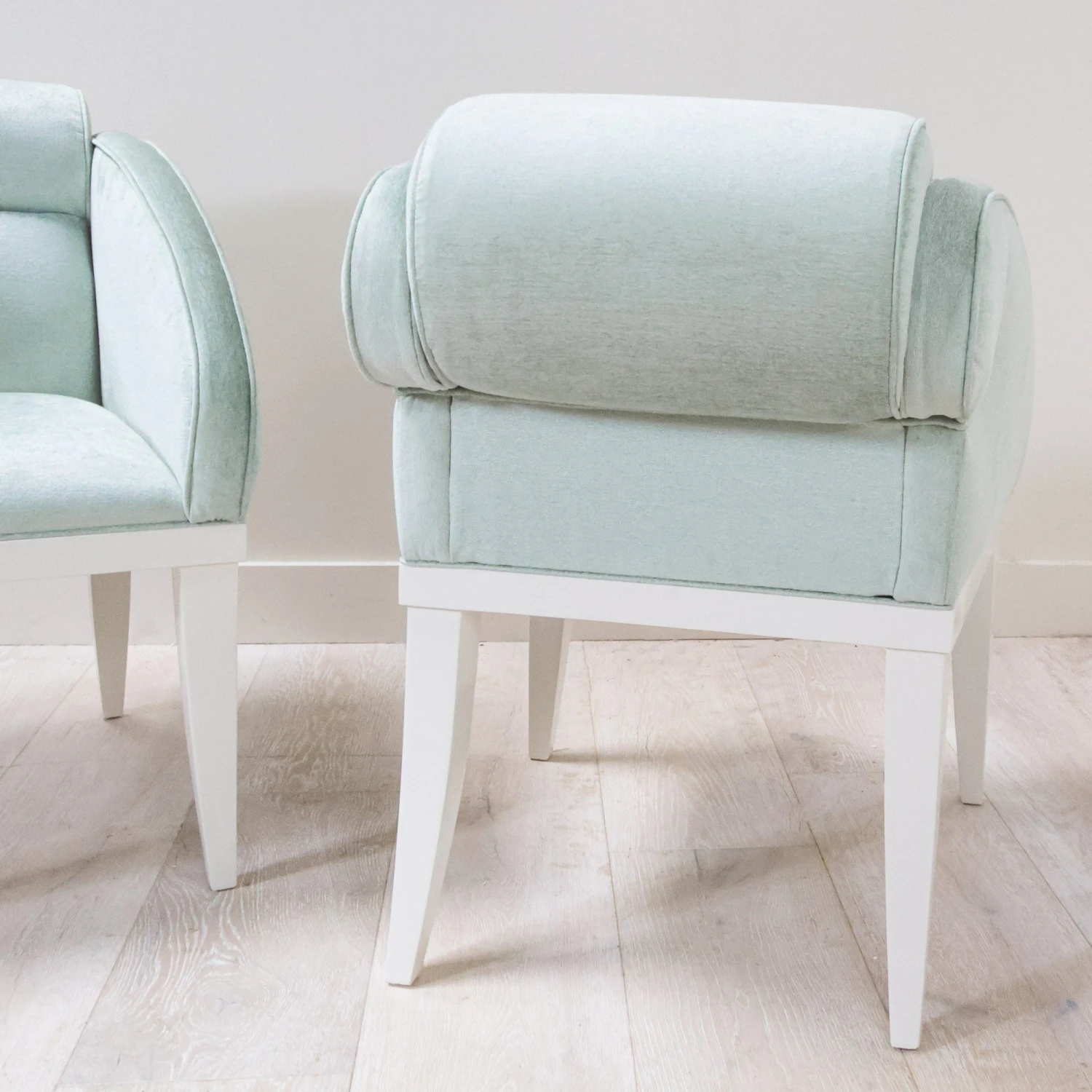 Pair Of Modern Chairs Recovered In Nikki Jade Chenille 11 Pair Of Modern Chairs Recovered In Nikki Jade Chenille - Image 11