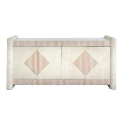 Wood And Plaster Pencil Reed Credenza