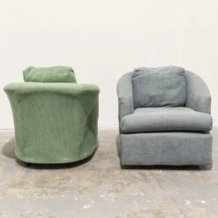 Pair Of Matching Swivel Chairs In Different Fabrics -Furniture Shop FL44 45PairofMatchingSwivelChairsinDifferentFabrics.07