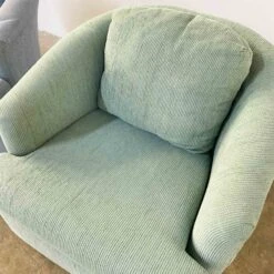Pair Of Matching Swivel Chairs In Different Fabrics -Furniture Shop FL44 45PairofMatchingSwivelChairsinDifferentFabrics.10