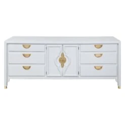 Moroccan Inspired Credenza Refinished In Falcon Grey