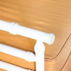 Pair Of Faux Bamboo Chairs With Orange Cushions -Furniture Shop FL47 19PairofFauxBambooChairswithOrangeCushions.06