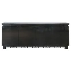 Black Credenza With Fretwork Detail