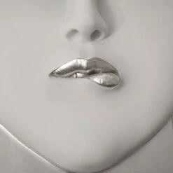 Fashion Faces Large Pout Wall Art - Silver -Furniture Shop Fashion Faces Large Pout Silver.03