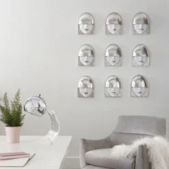 Fashion Faces Small Wall Art Set - Silver 11 Fashion Faces Small Wall Art Set - Silver -Furniture Shop Fashion Faces Silver Set.06