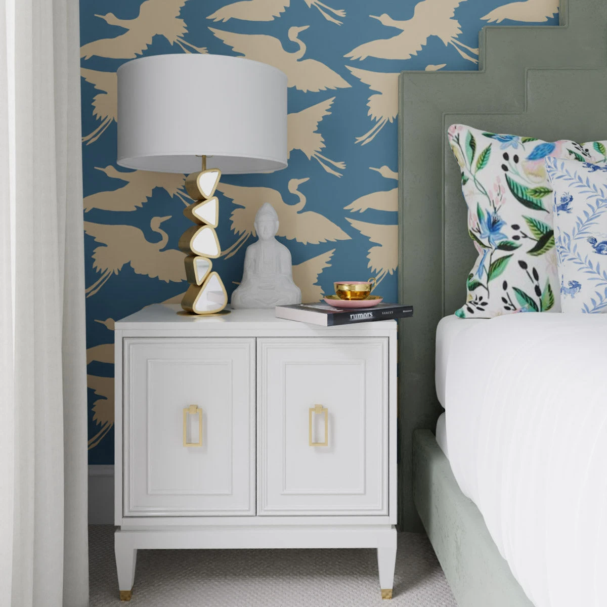 Cranes Couples - Steel Blue 2 Cranes Couples - Steel Blue - Image 2